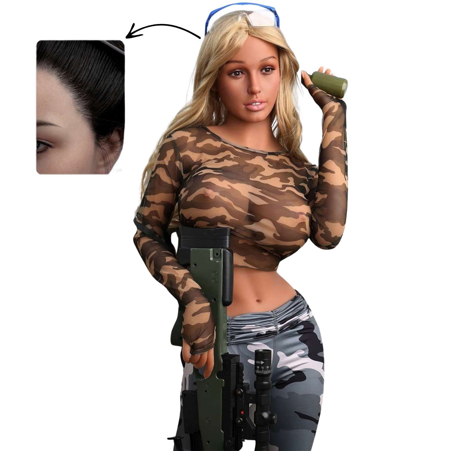 Valentina - Silicone Head Hair Transplant Evo Skeleton Sex Doll İskeletli Tam Realistik Manken 158 CM