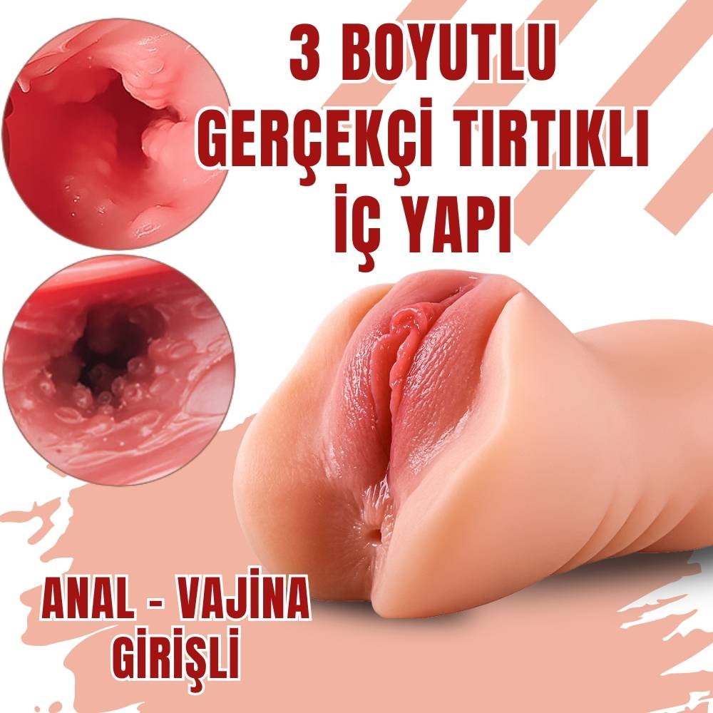 Candice - Gerçekçi Yumuşak Doku Titreşimli Suni Vajina Realistik Mastürbatör 15.5 CM