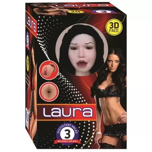 Laura Titreşimli Şişme Manken Realistik Göğüs, Vajina Ve Anüslü
