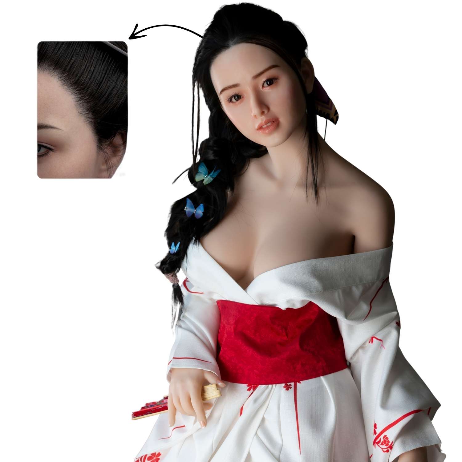 Cassy - Silicone Head Hair Transplant Evo Skeleton Sex Doll İskeletli Tam Realistik Manken 158 CM