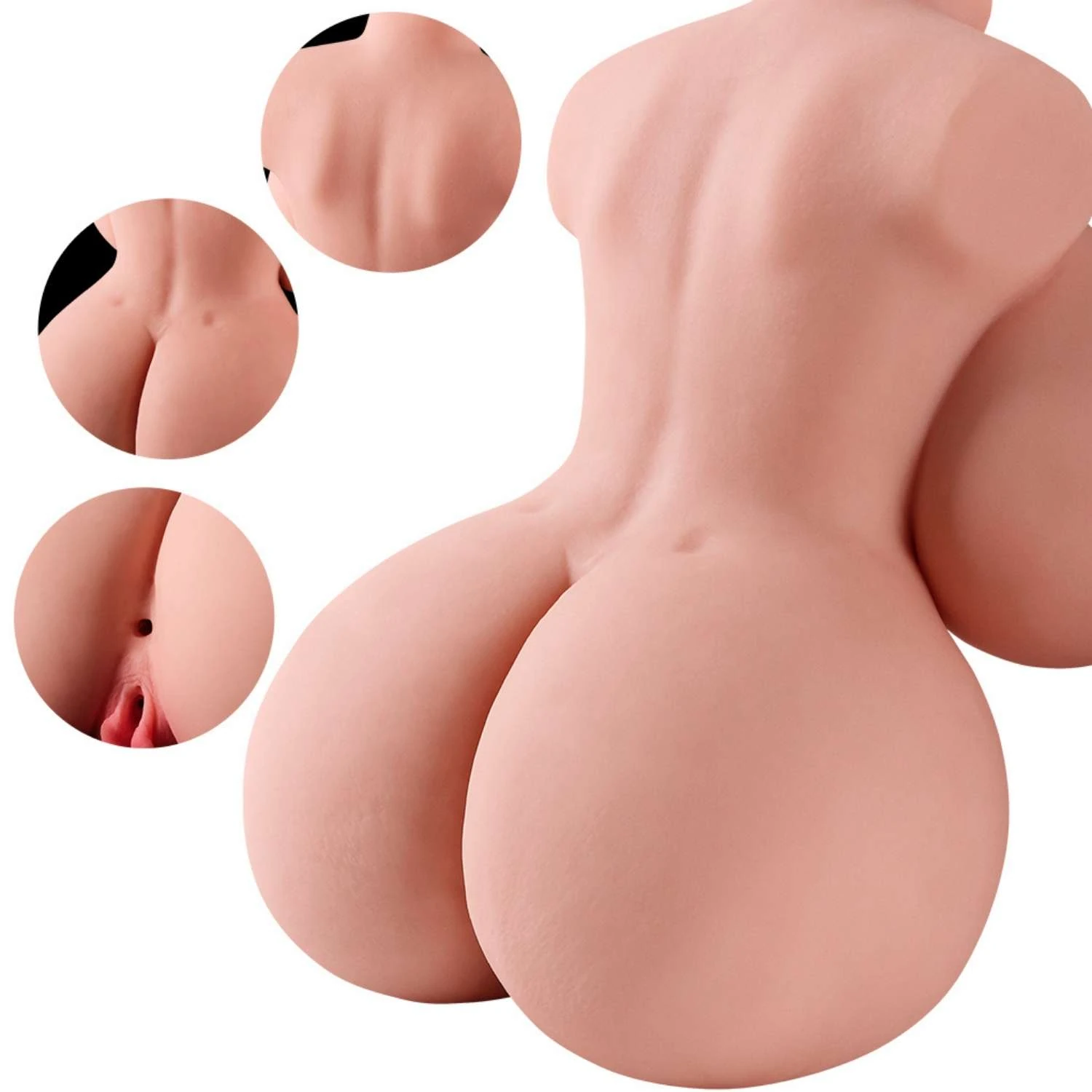 Olivia - Anal Vajina Göğüs Girişli 3 in 1 Yarım Realistik Manken Titreşimli Isıtmalı Suni Vajina Mastürbatör 3.5 KG