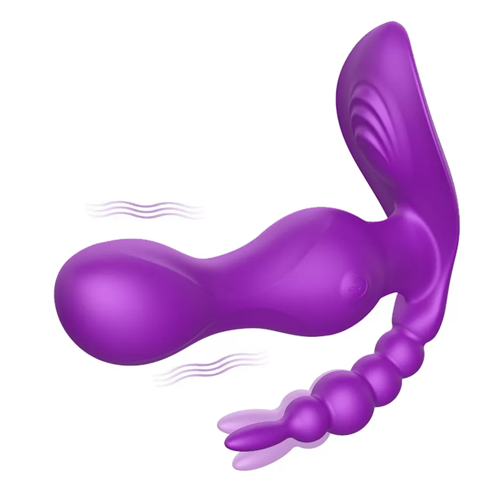 JAIN Kablosuz Kumandalı G-Spot Anal ve Klitoris Uyarıcı Külot İçi Giyilebilir 3 in 1 Vibratör - Mor detay