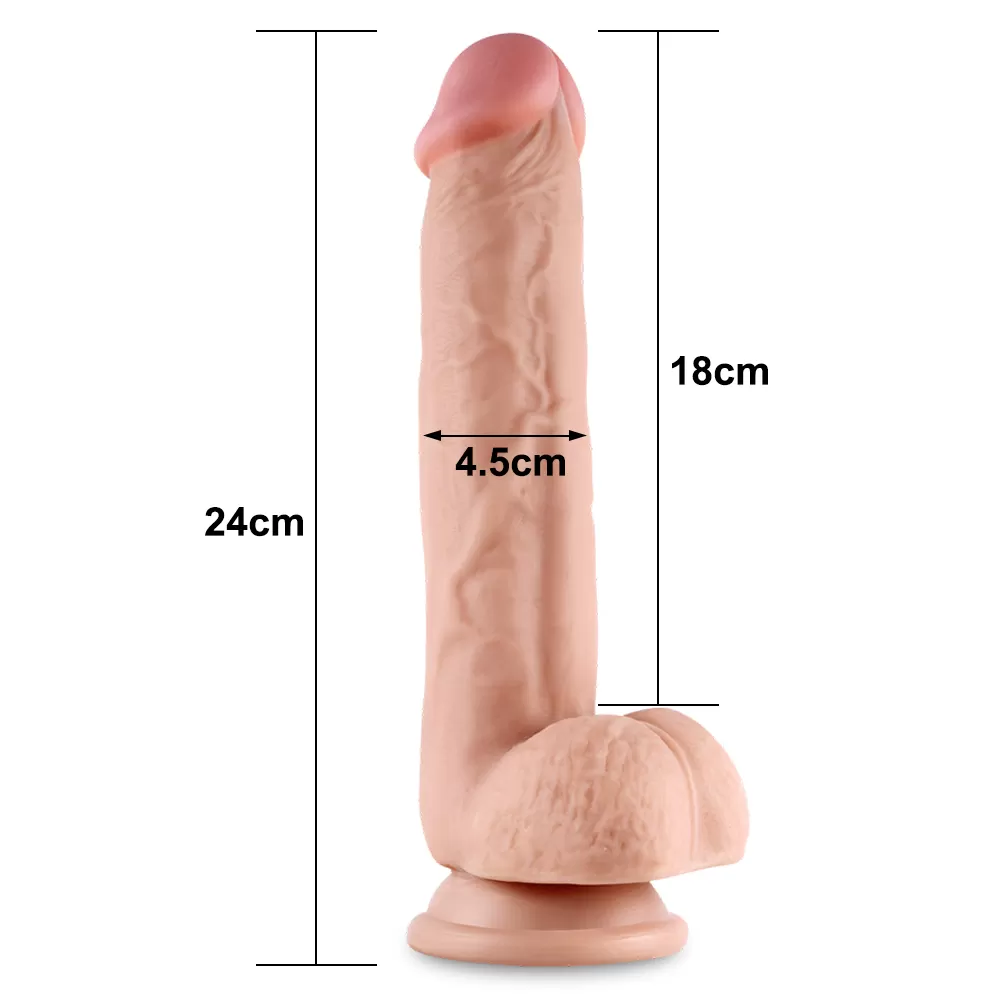 24 CM Ultra Yumuşak Çift Katmanlı Belden Bağlamalı Penis detay