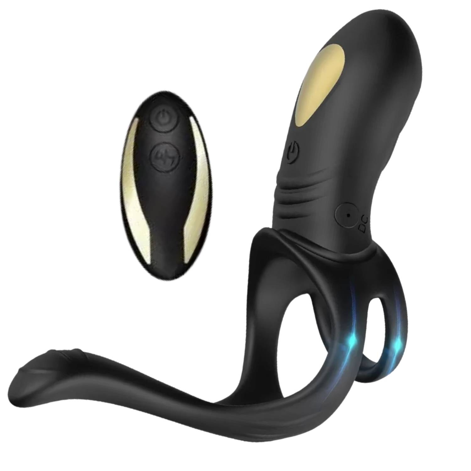 Caden Pro - Şarjlı Kablosuz Kumandalı Perine ve Klitoris Uyarıcı Titreşimli Testis ve Penis Halkası