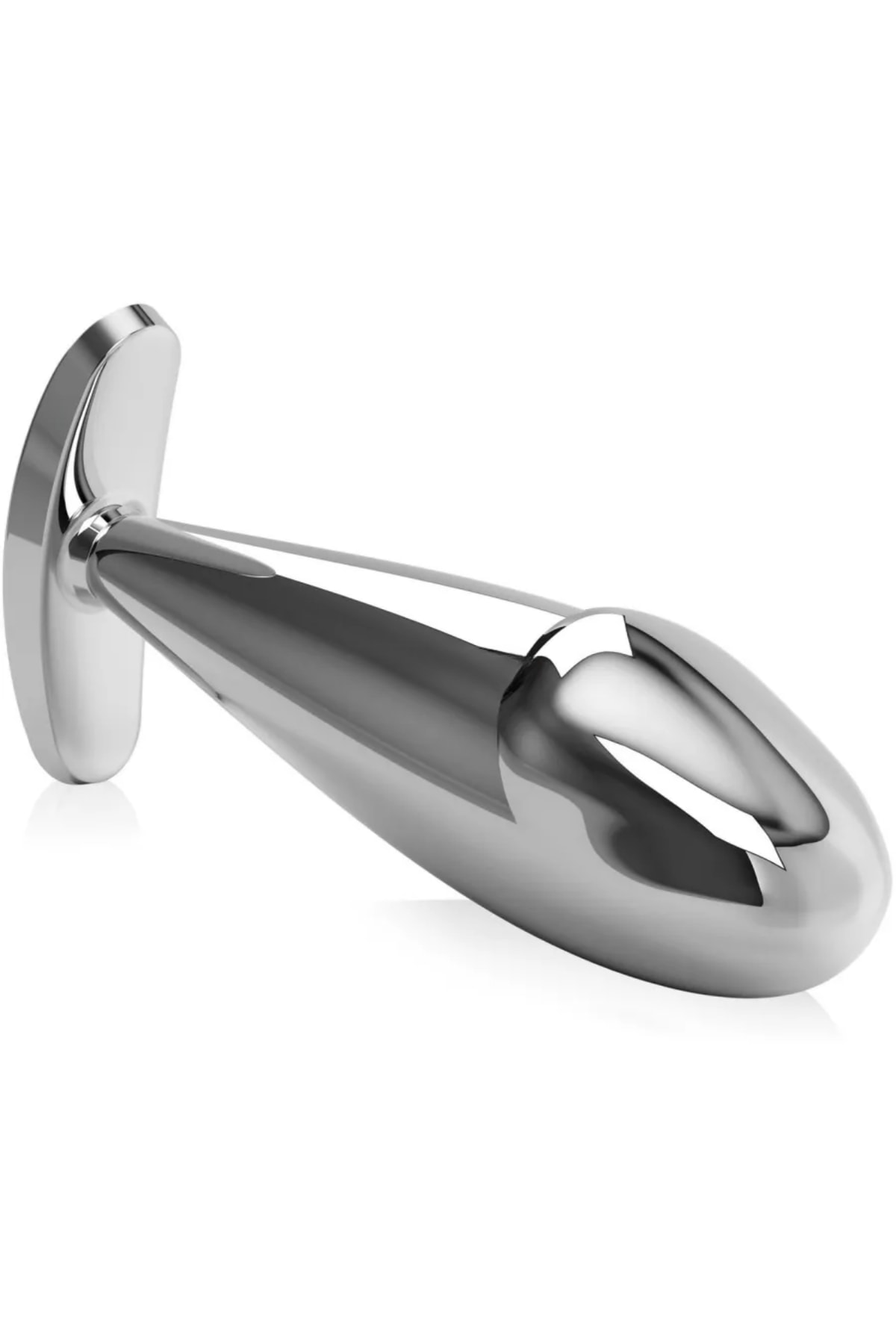 Paslanmaz Çelik Dildo Kırmızı Yuvarlak Mücevher Taşlı Pürüzsüz Silver Metal Anal Butt Plug detay