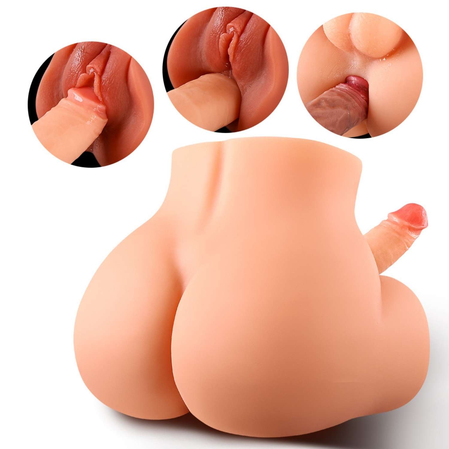 Felix - Anal Girişli 17 CM Penisli Realistik Kalça Isıtmalı Titreşimli Yarım Vücut Erkek Manken 4 KG