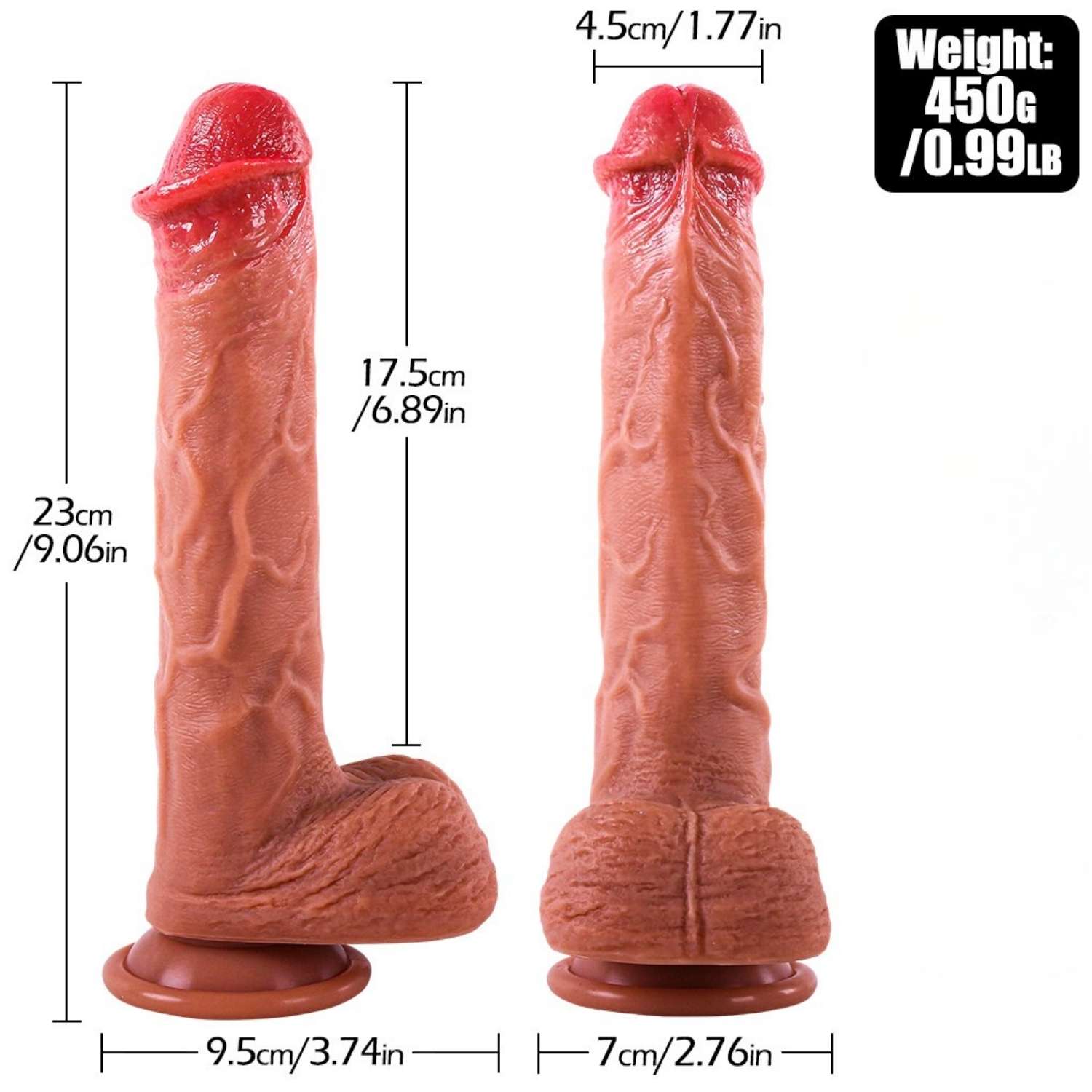 Oscar - Ultra Yumuşak Dokulu Realistik Dildo Çift Katmanlı Silikon Gerçekçi Yapay Penis 23x4.5 CM