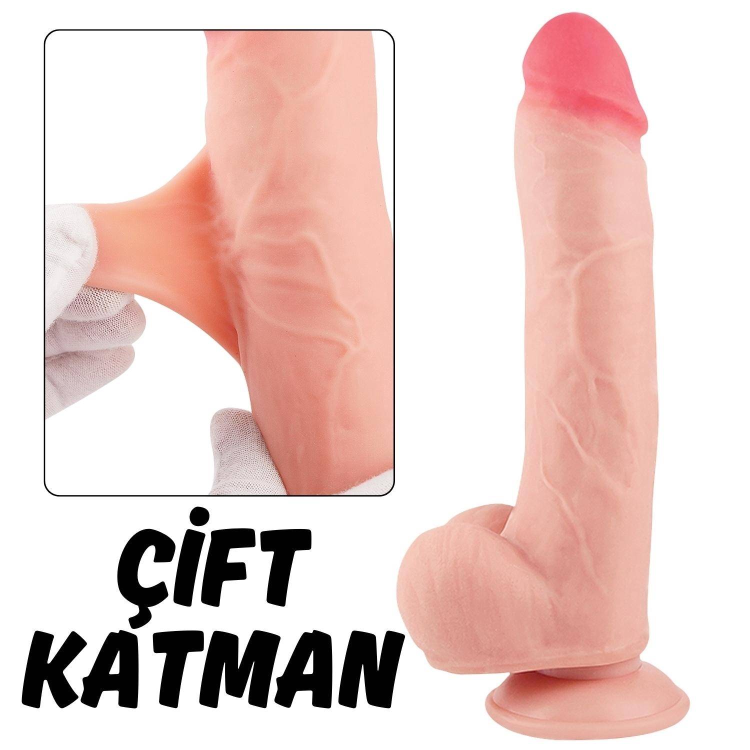 Adrian - Hareketli Kayar Deri Çift Katmanlı Realistik Vibratör Dildo Ultra Yumuşak Gerçekçi Titreşimli Yapay Penis detay