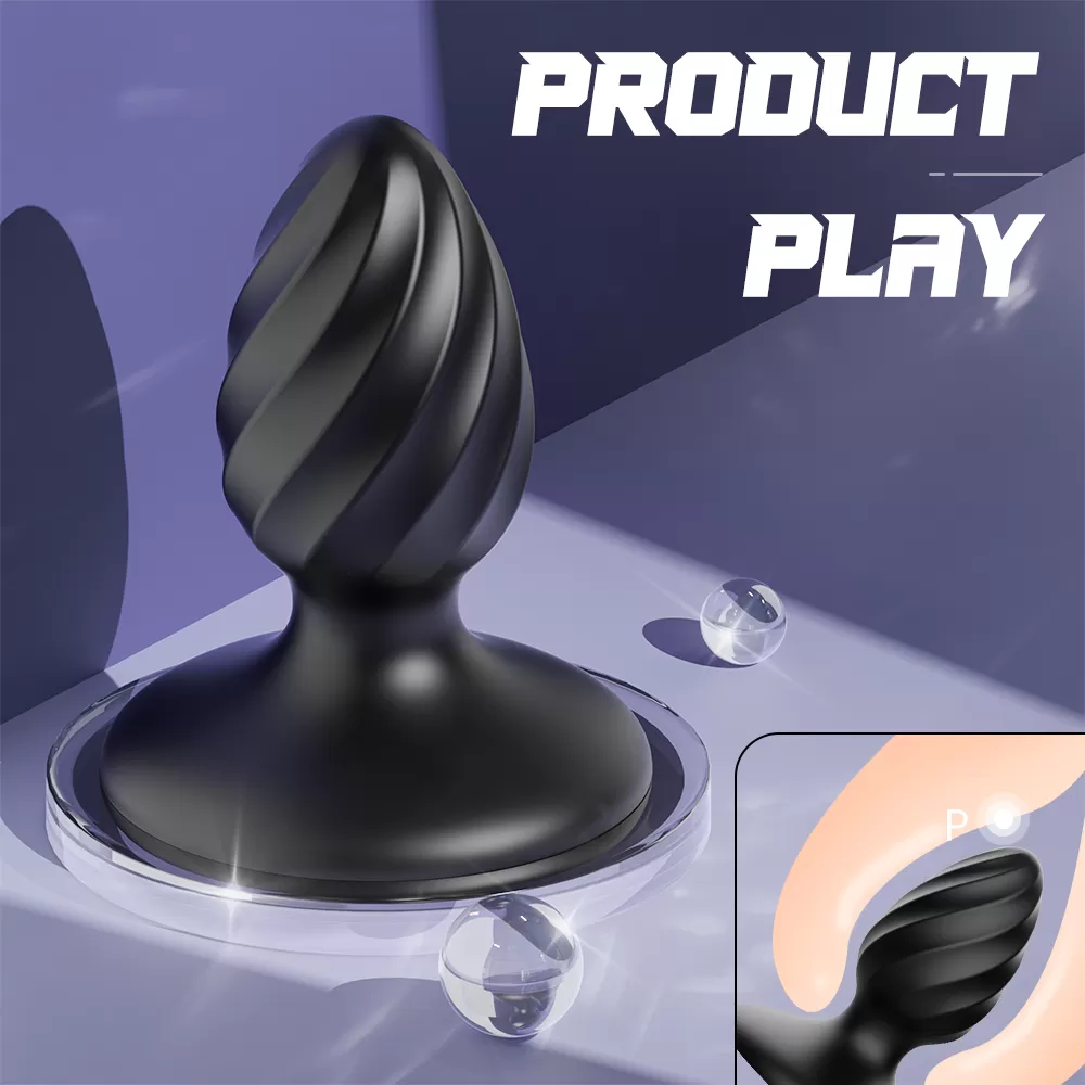 CHICK Güçlü Vantuzlu Spiral Tasarım Silikon Anal Plug detay