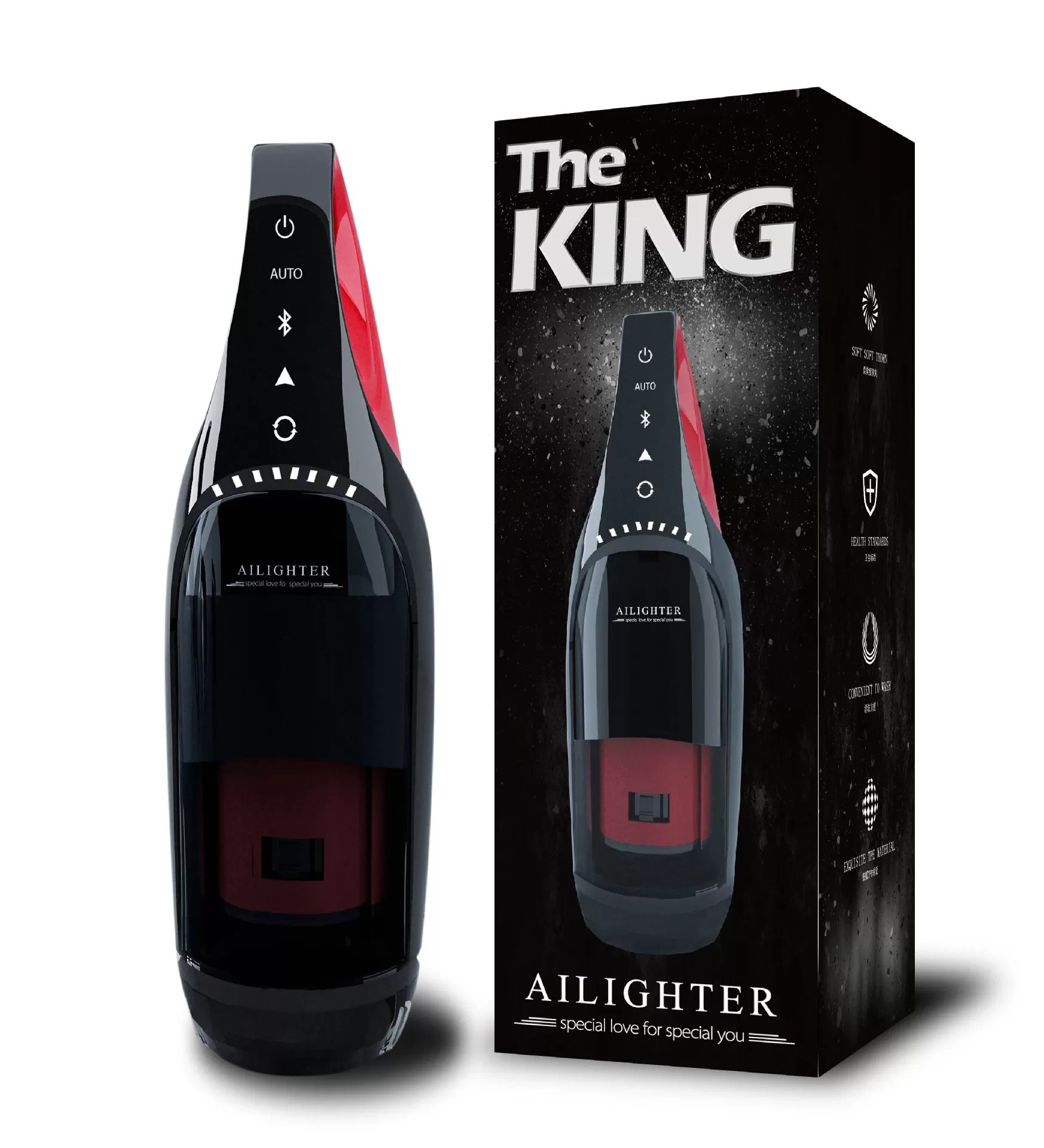 THE KING Bluetooth Ses ve Akıllı Isıtma Özellikli İleri Geri ve Rotasyon Hareketli Airplane Cup Tam Otomatik Elektrikli Mastürbatör