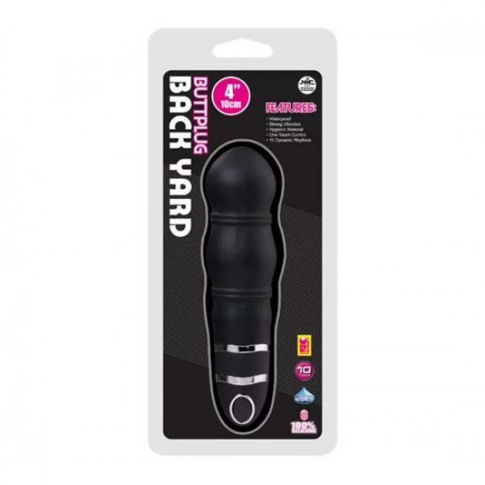 Backyard Butt Plug - Kademeli Boyut Güçlü Titreşimli Silikon Anal Plug 10 CM detay