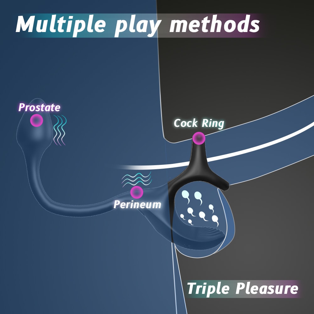 Cradle of Devil - Şarjlı Penis Halkalı Aynı Anda Testis Perine ve Prostat Uyarıcı 3 in 1 Vibratör detay