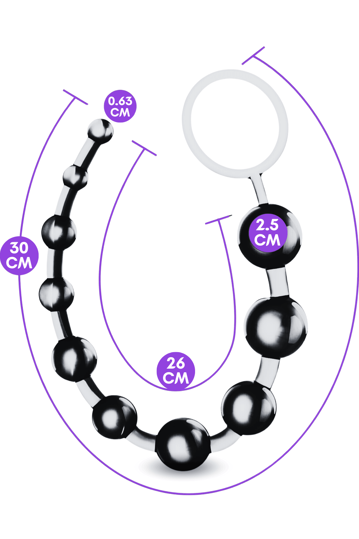 Anal Beads Pull Ring Tutma Halkalı Dereceli Toplar Silikon Siyah Anal Boncuk