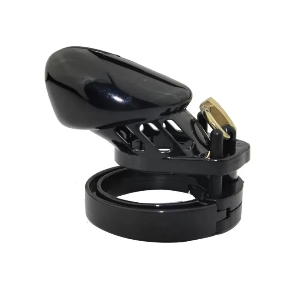 Plastik Penis Kilidi Black Chastity Cock Cage Bekaret Cihazı Siyah Penis Esaret Kafesi detay