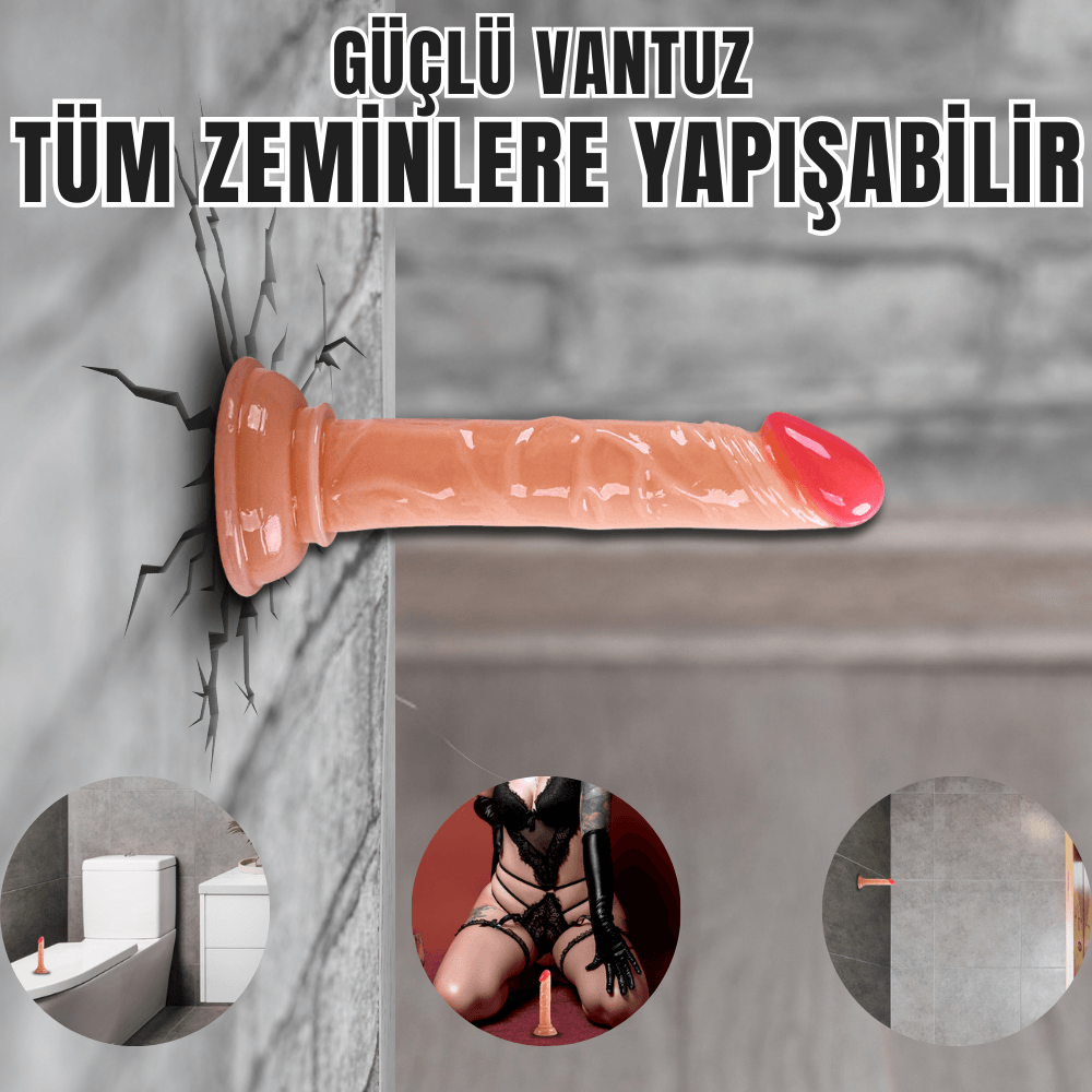 Güçlü Vantuzlu Testissiz Realistik Mini Dildo Anal Vajina Kullanım Gerçekçi Yapay Penis 14x2.4 CM