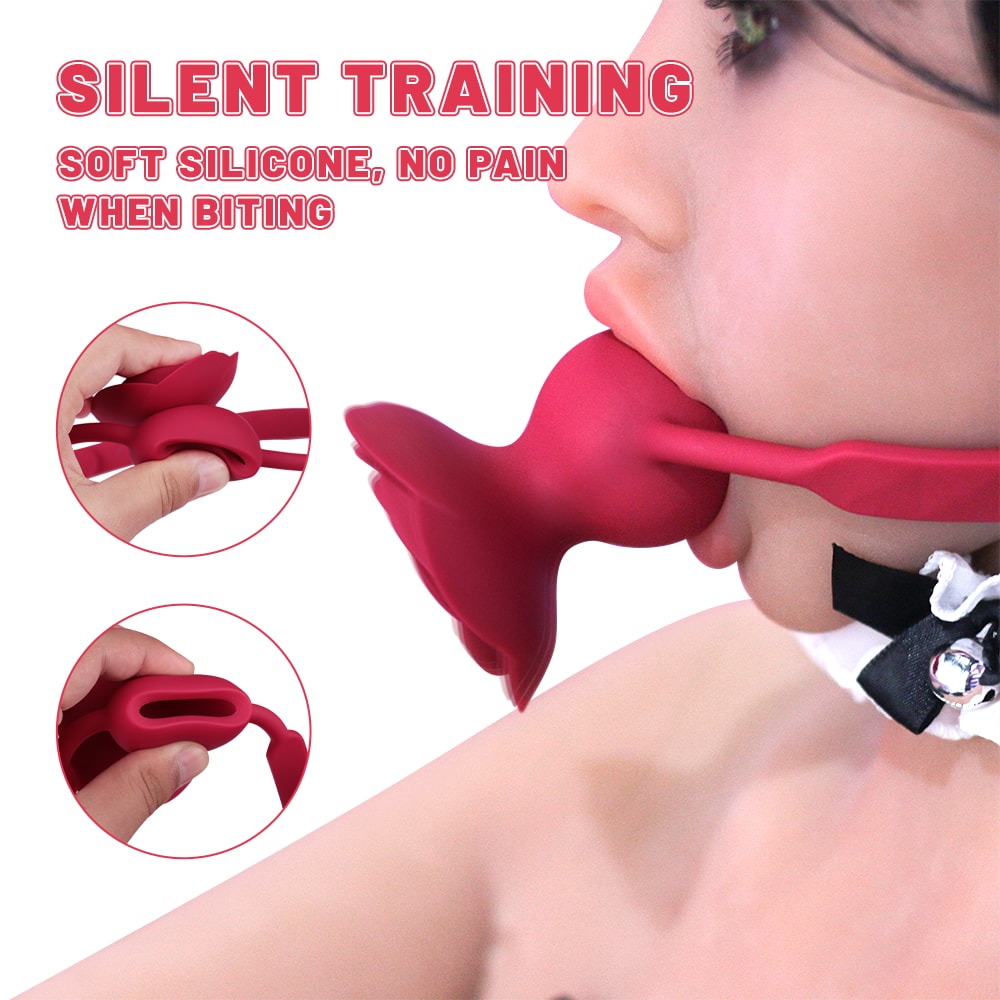 Blazing Ros Ball Gag Şarjlı Titreşimli Silikon BDSM Ağız Topu detay