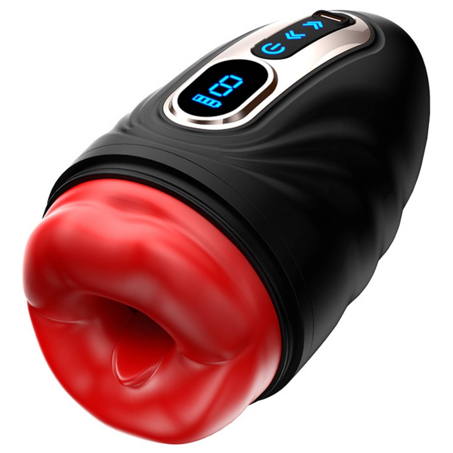 Şarjlı Isıtmalı Emiş ve Titreşimli Yumuşak Silikon Dudak Ağız Girişli Otomatik Oral Mastürbatör