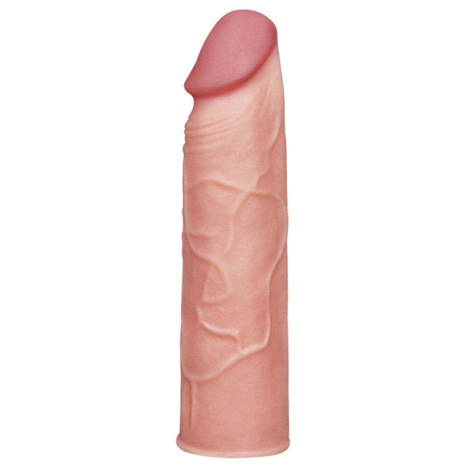 Gerçekçi Doku Penis Büyütücü 3 CM Uzatma Dolgulu ve Kalınlaştırıcı Realistik Penis Kılıfı 16 CM