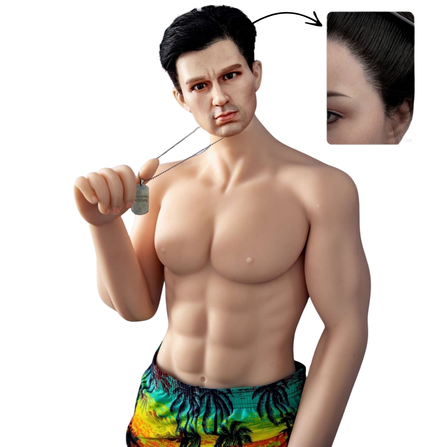 Adrian - Silicone Head Hair Transplant Evo Skeleton Sex Doll İskeletli Tam Boy Erkek Realistik Manken 160 CM