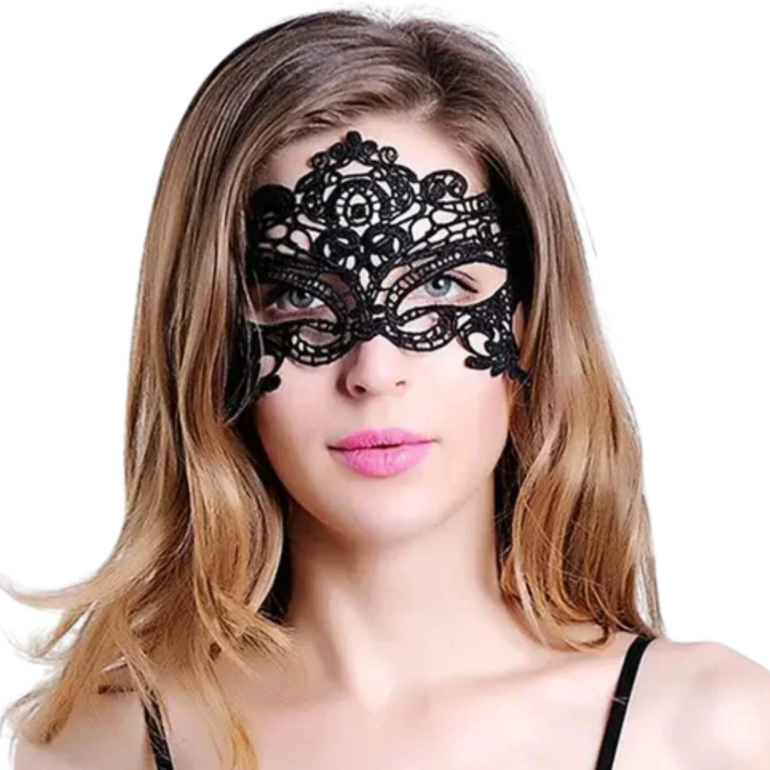 Sens Fantezi Aksesuar Seksi Dantel Gözü Açık Erotik Cosplay Maske - 0349-2