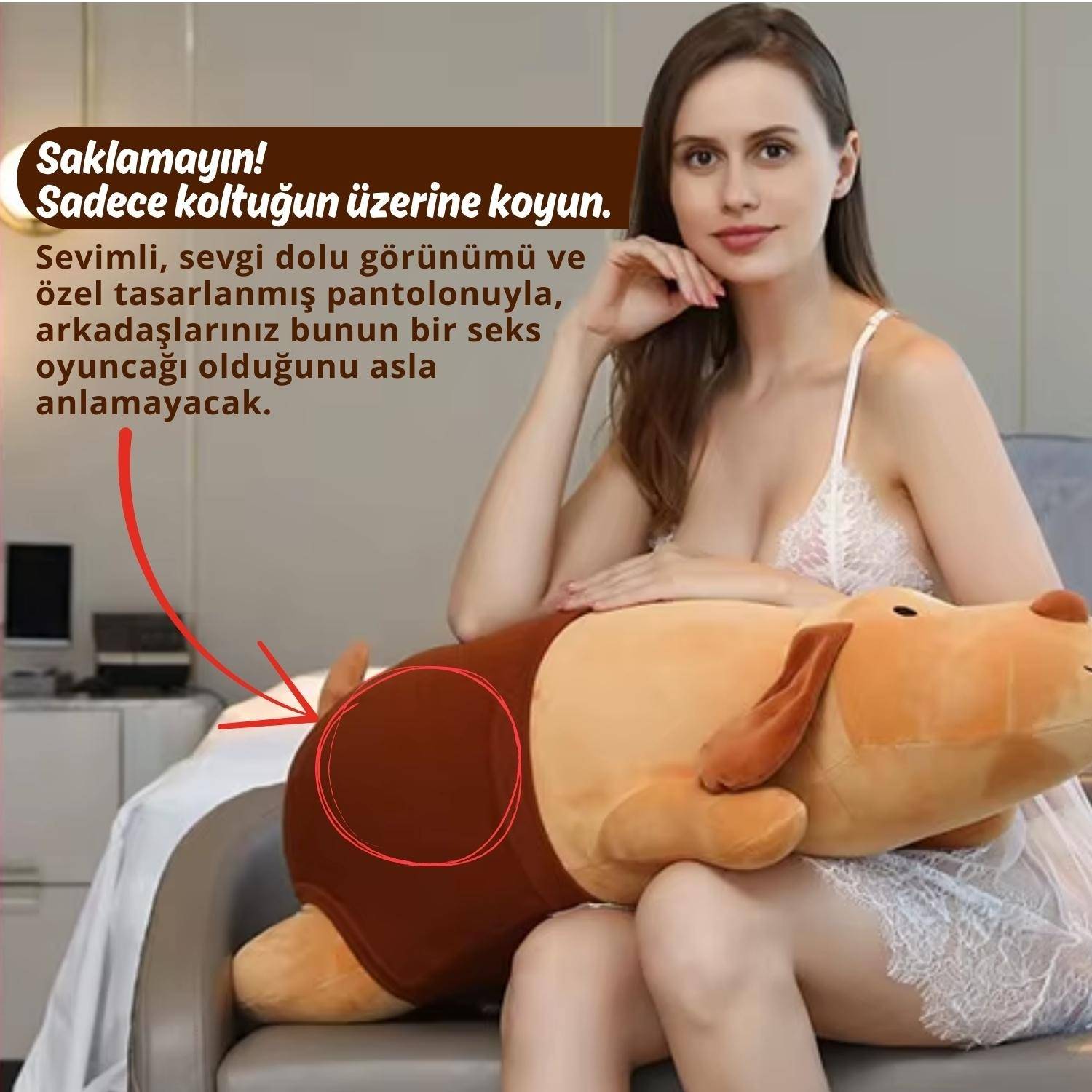 Plush Dog Sex Machine - Şarjlı Kumandalı İleri Geri Hareketli Isıtmalı Titreşimli Peluş Köpek Sex Makinesi detay