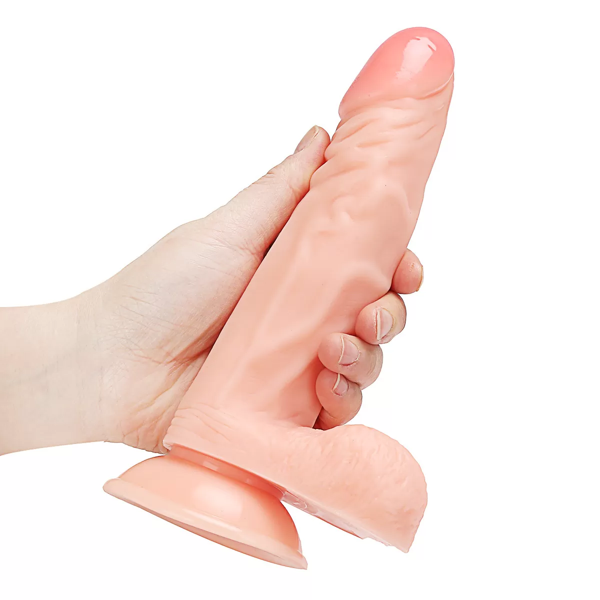 Ryan - Güçlü Vantuzlu Realistik Dildo Eğik Yapı Gerçekçi Yapay Penis 21x4.2 CM