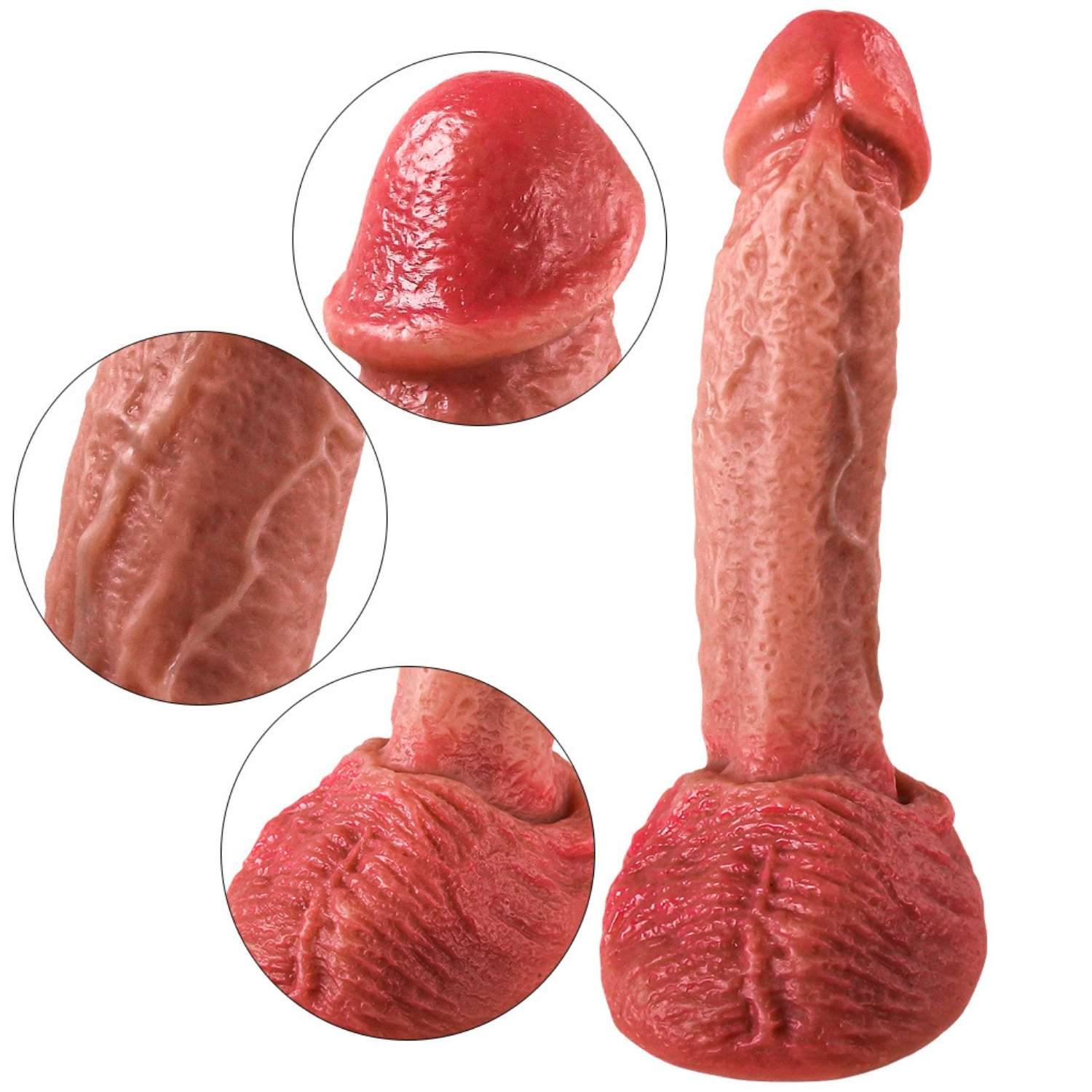 Luke - Ultra Yumuşak Dokulu Realistik Dildo Çift Katmanlı Silikon Gerçekçi Yapay Penis 20x4.2 CM