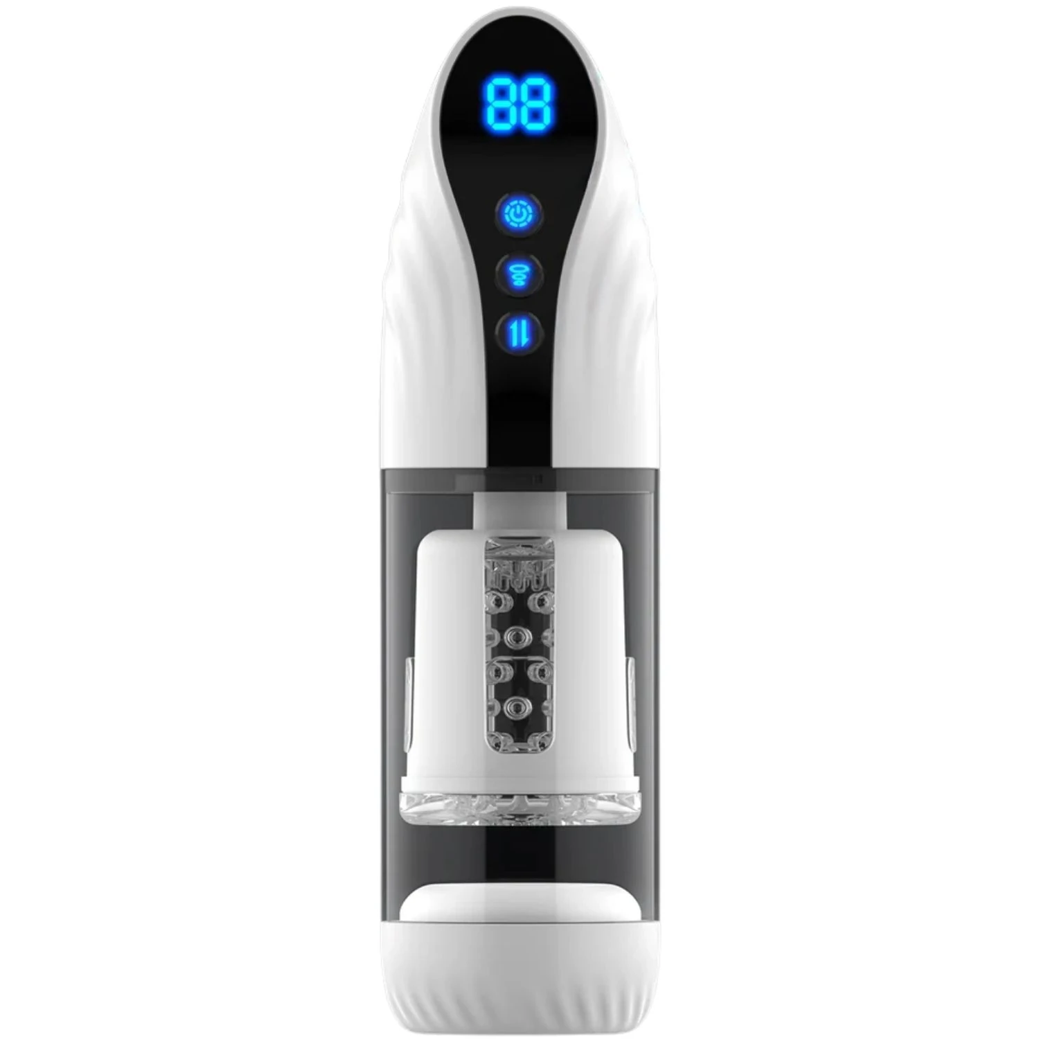 Şarjlı İleri Geri ve Dönme Hareketli ve Emiş Özellikli 3 in 1 LCD Ekran Otomatik Vajina Mastürbatör