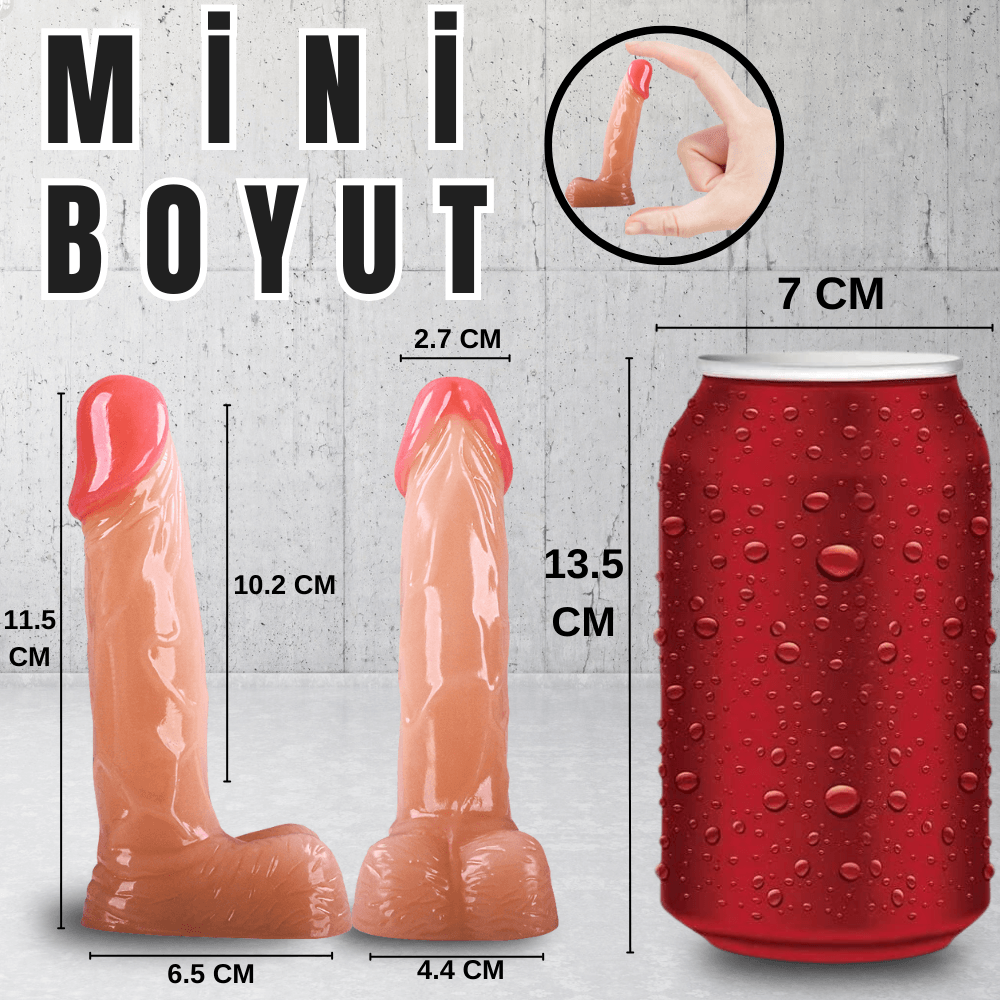 Anal Vajina Kullanım Realistik Mini Dildo Gerçekçi Yapay Penis 11x2.7 CM