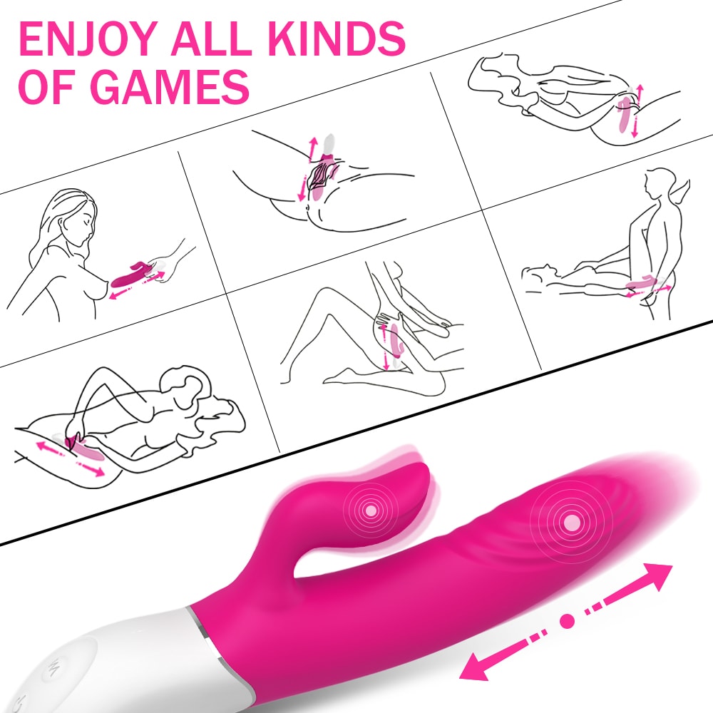 Lighters Şarjlı Isıtmalı İleri Geri Hareketli ve Güçlü Titreşimli 2 in 1 Rabbit Vibratör detay
