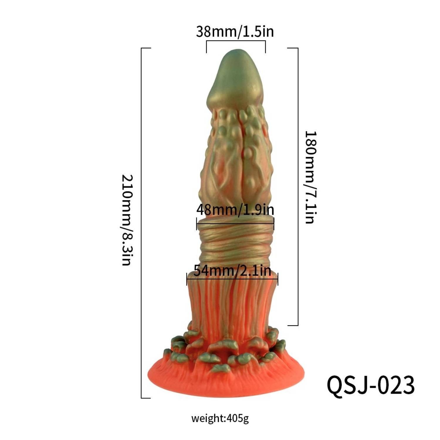 Monster Cock Werewolf - Silicone Realistic Animal Dildo Silikon Gerçekçi Doku Kurt Adam Yapay Penis 21x3.8 CM detay