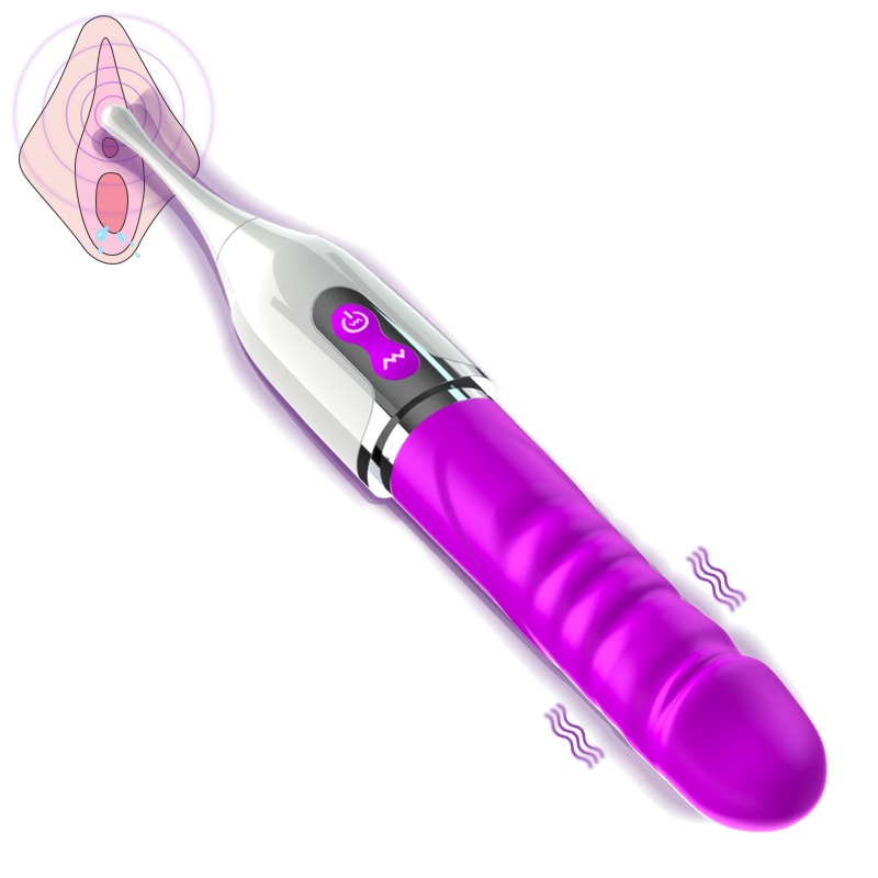 CA - Şarjlı Yeni Nesil Ultra Güçlü Titreşimli Klitoris Uyarıcı Çift Taraflı Kullanılabilir G-Spot 2 in 1 Yapay Penis Vibratör detay