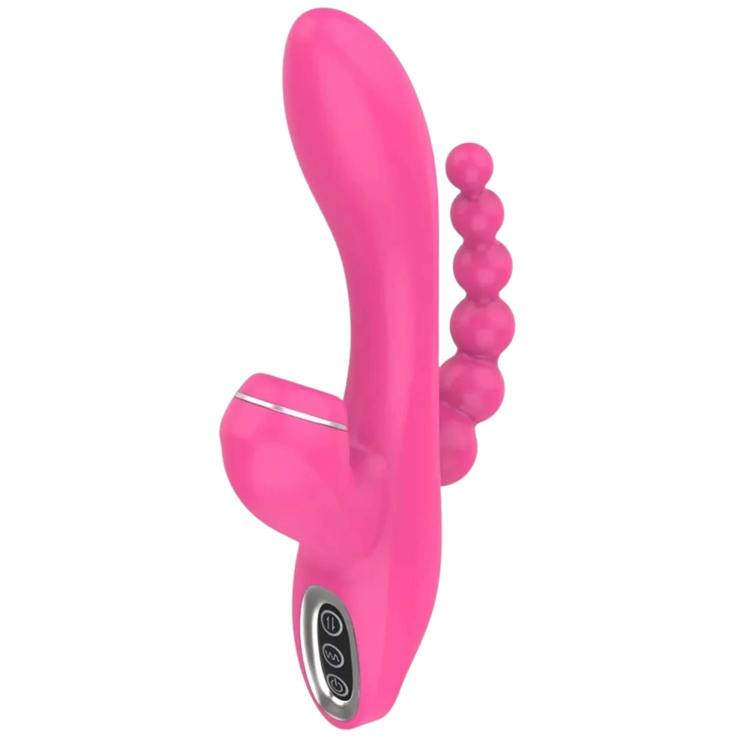 Abel - Şarjlı Triple Anal Beads G Spot ve Klitoris Uyarıcı Güçlü 3 in 1 Emiş Vibratör