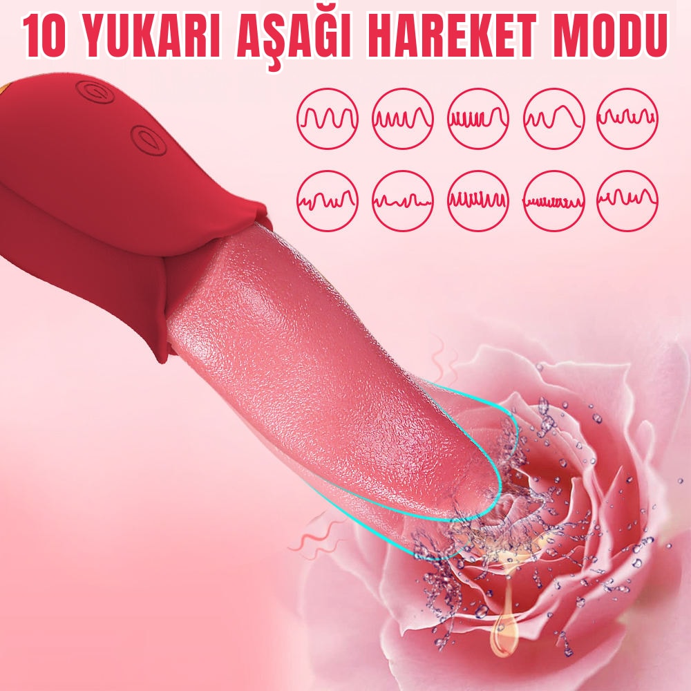 PRIME TOYS Vicky Şarjlı Klitoris Uyarıcı Titreşimli ve Hareketli Sessiz Mini Gerçekçi Dil Vibratör detay