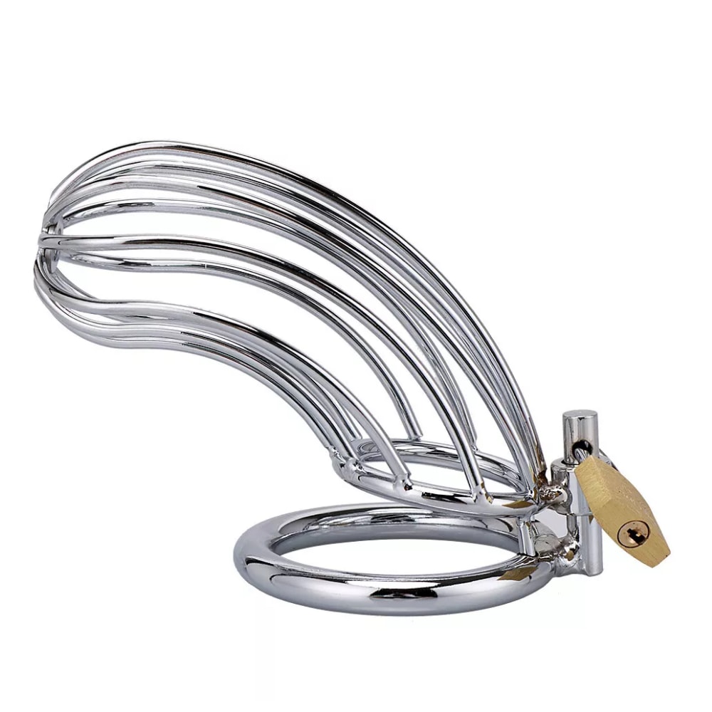 Paslanmaz Çelik Penis Kilidi Metal Esaret Kafesi Chastity Device Cock Cage Erkek Bekaret Cihazı detay