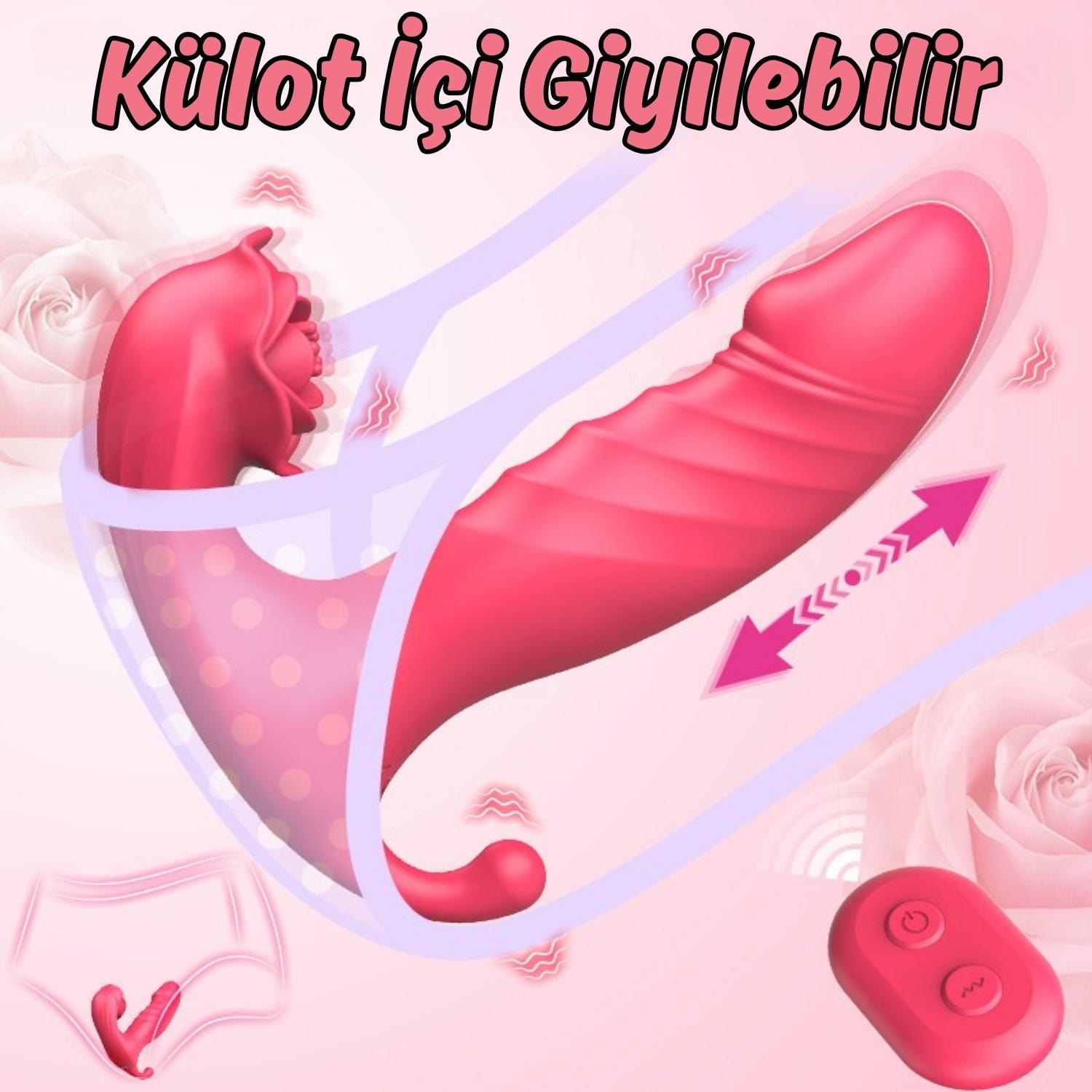 Darla APP RCT - Şarjlı Kumanda Ve Telefon Kontrollü İleri Geri Hareketli Anal Vajina Klitoris Uyarıcı 3 in 1 Giyilebilir Vibratör detay