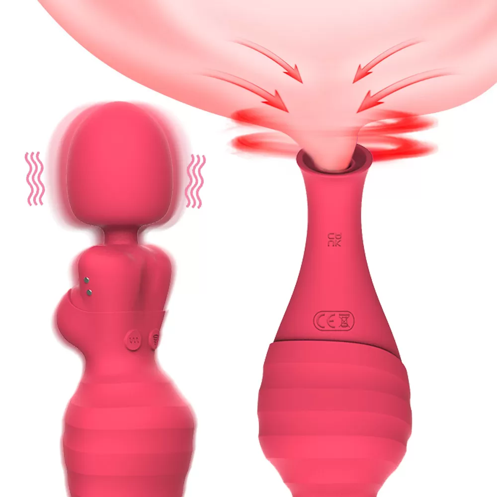 ZIVA Çift Taraflı Klitoris Emiş Güçlü ve Titreşimli Uyarıcı AV Wand Massager detay