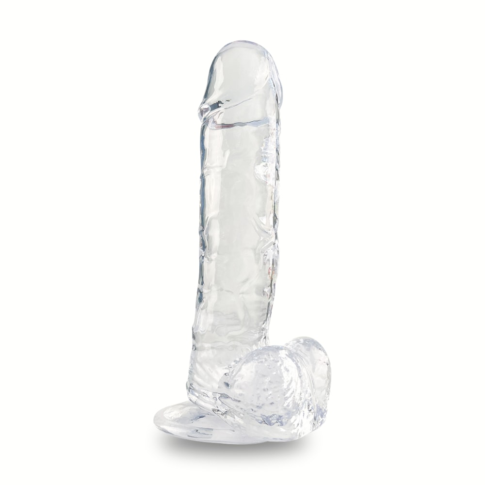 MYST COLOR Dildo Realistik Jel Dokuda Ultra Yumuşak Şeffaf Yapay Penis 22 CM