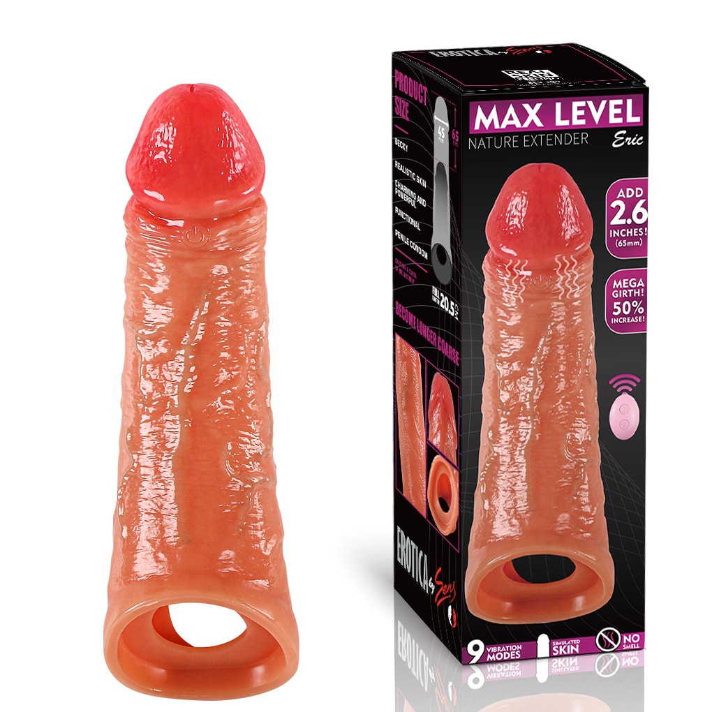 Eric - Uzaktan Kumandalı Şarjlı G Spot Uyarıcı Güçlü Titreşimli Ultra Realistik Penis Kılıfı - 6.5 CM Uzatmalı detay