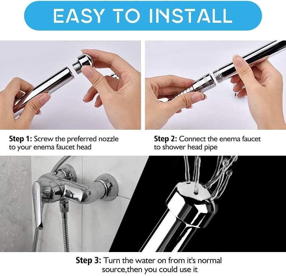 Shower Enema 5&amp;apos;li Duş Başlıklı Lavman Anal Temizlik Seti