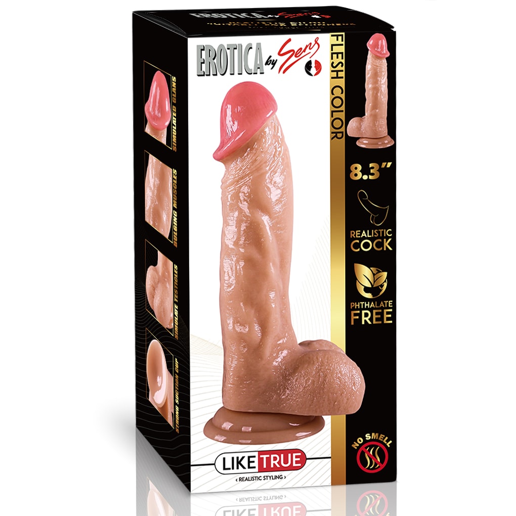 Güçlü Vantuzlu Damarlı Kalın Realistik Dildo Gerçekçi Yapay Penis 21x4.2 CM