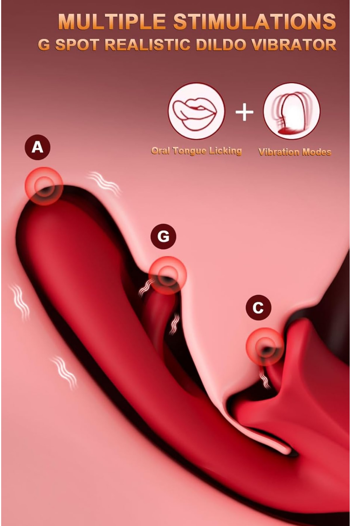 Şarjlı Klitoris G Nokta Uyarıcı Çırpma ve Dil Dudak Hareketli Güçlü Titreşimli 2 in 1 Oral Vibratör detay