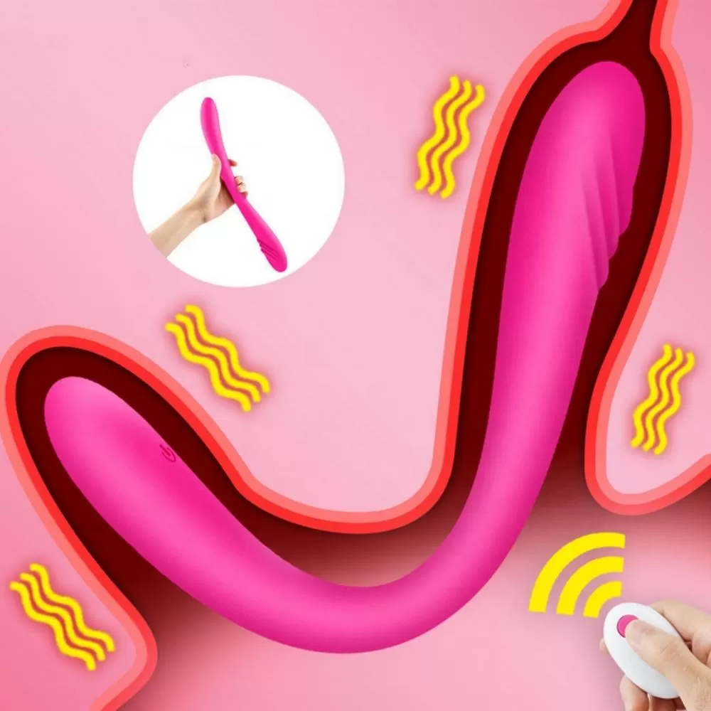 Double Ended - Şarjlı Kablosuz Kumandalı G-Spot Uyarıcı Bükülebilir Çift Taraflı Kullanılabilir Vibratör detay