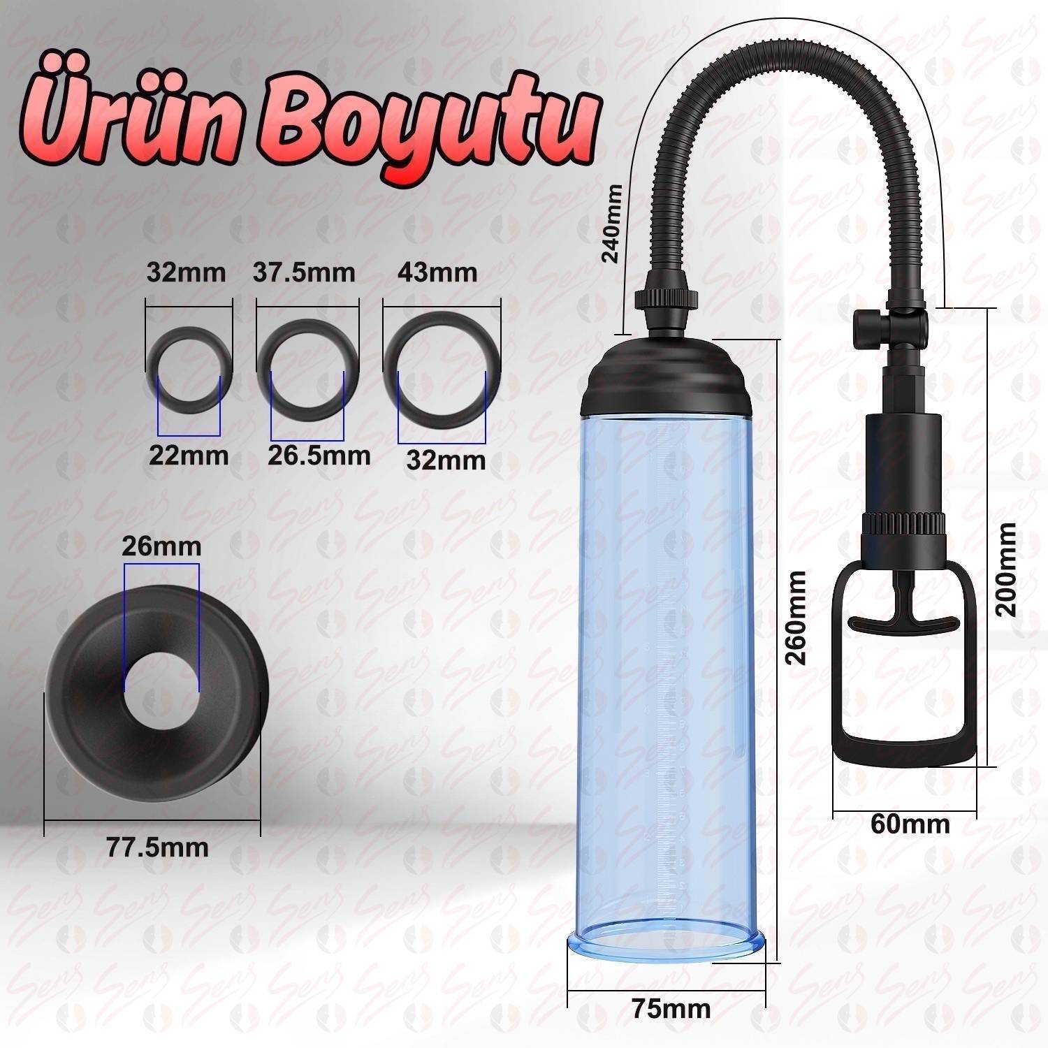 Pussy Pump Classic - Değiştirilebilir 5 Başlıklı Tetikli Profesyonel Göğüs ve Vajina Vakum Pompası Set detay