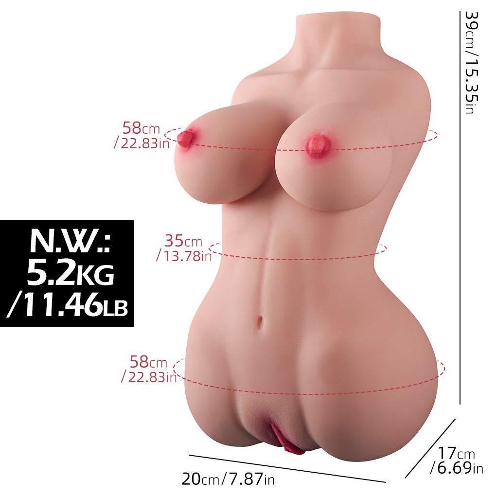 Premium Torso Masturbator Mila - Büyük Boy Realistik Manken Anal Vajinal 2 in 1 Titreşimli Suni Vajina