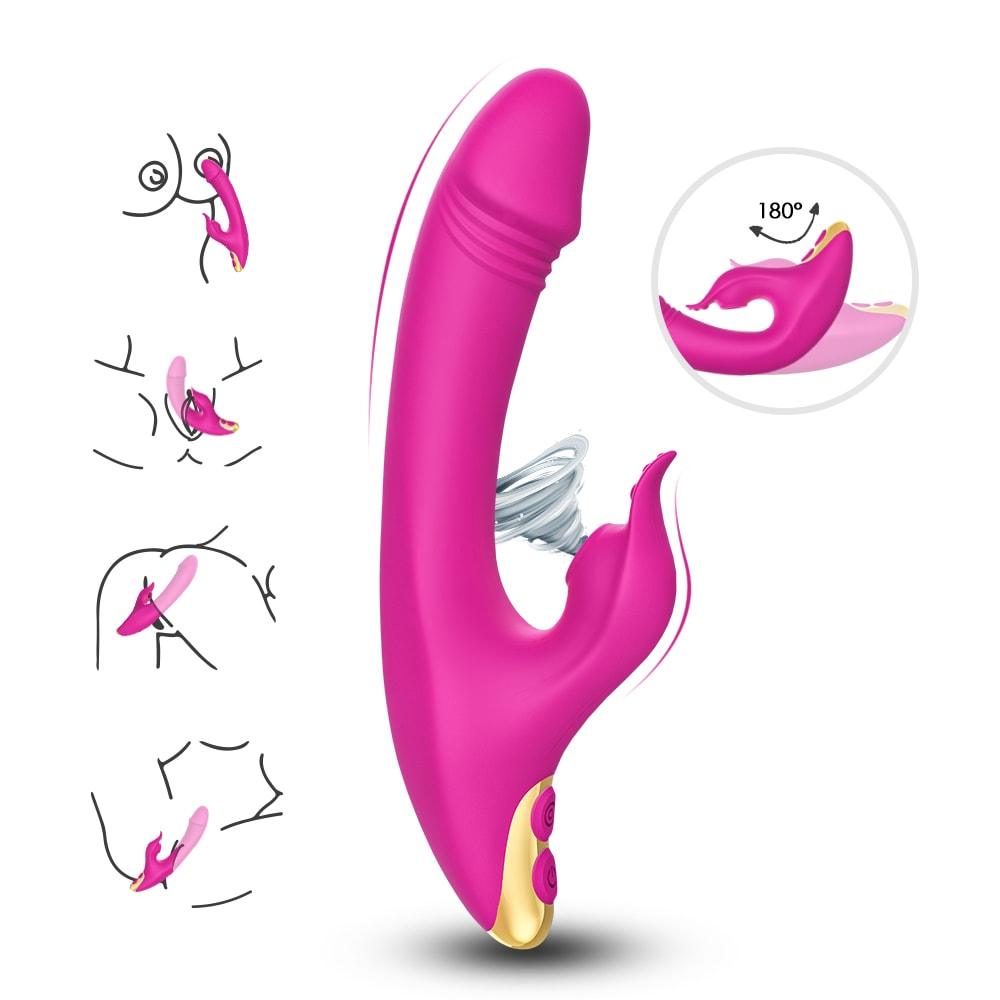 Amant - Şarjlı Aynı Anda G Spot Uyarıcı ve Klitoris Emiş Güçlü Esnek 2 in 1 Rabbit Vibratör detay