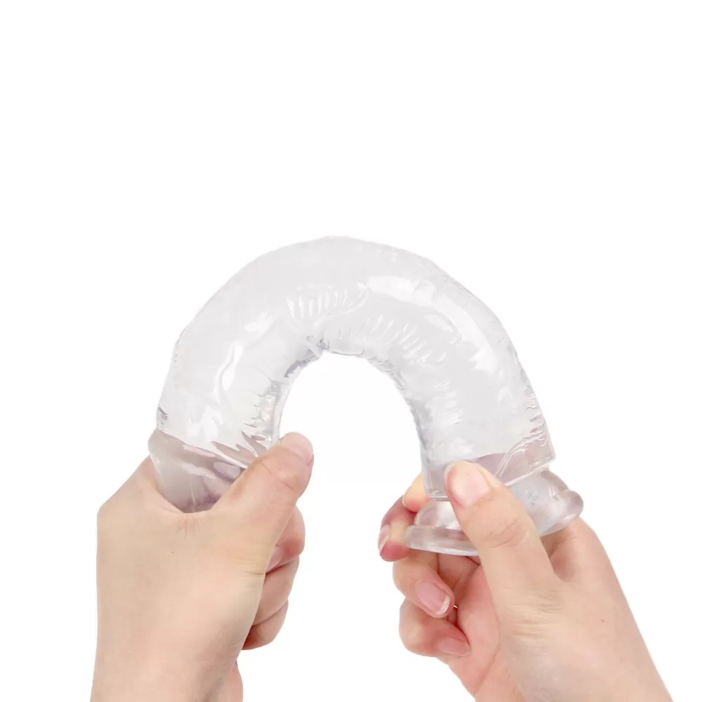JELLY CLEAR Ultra Yumuşak Dokulu Dildo Testissiz Jel Dokulu Realistik Penis 22 CM - Şeffaf