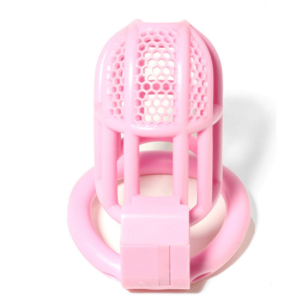 Plastik Pembe Penis Kilidi Erkek Bekaret Cihazı Chastity Cock Cage Küçük Boy Penis Esaret Kafesi detay