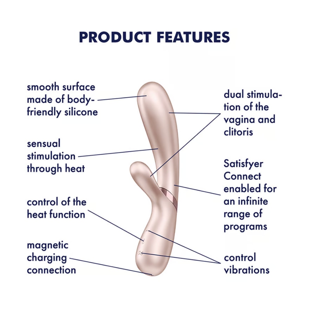 Satisfyer Hot Lover Şarjlı Telefon Kontrollü Isıtmalı G Nokta ve Klitoris Uyarıcı 2 in 1 Rabbit Vibratör detay