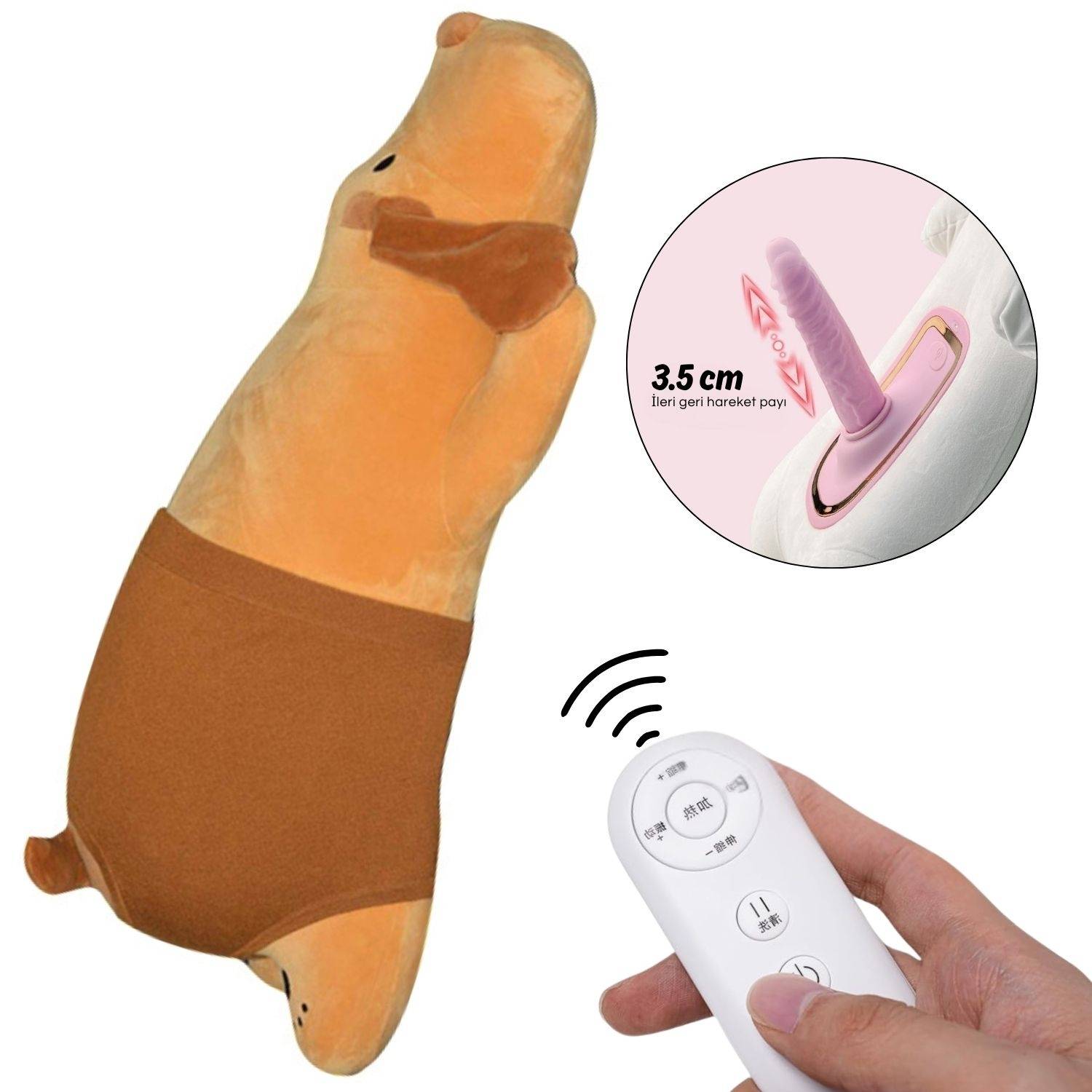 Plush Dog Sex Machine - Şarjlı Kumandalı İleri Geri Hareketli Isıtmalı Titreşimli Peluş Köpek Sex Makinesi